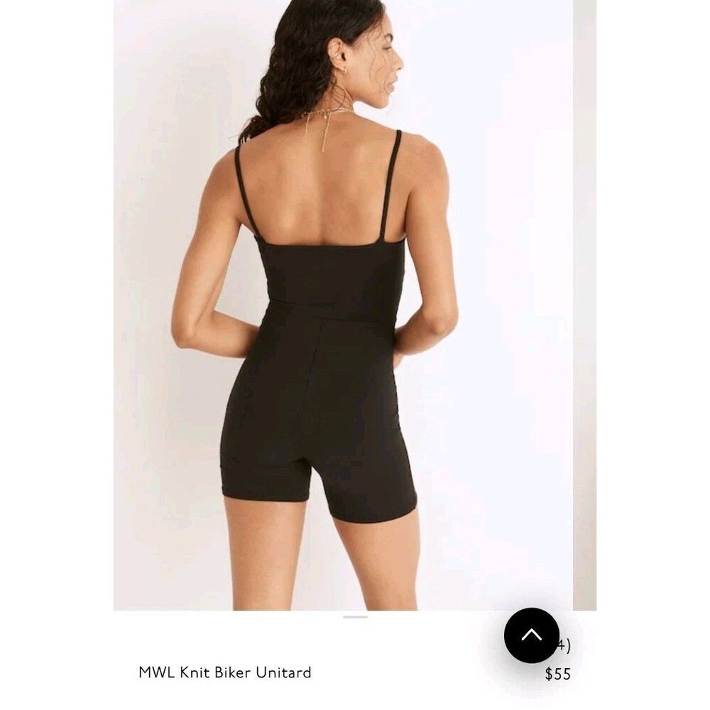 Madewell MWL Knit Biker Unitard Romper Black Size XL Cotton Blend Stretch... - Picture 2 of 5